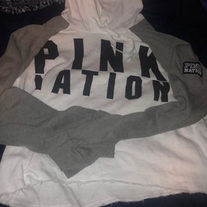 Pink cropped hoodie